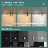 glasvilla Pendelleuchte 100cm LED Hängelampe Linear design 3000K/4200K/6000K Verstellbares Kabel 30W Hängeleuchte Alivetta2256