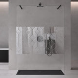 glasvilla Duschwand Duschabtrennung 2 Haltestange für Walk-In Dusche 10mm ESG-Sicherheitsglas mit Nanobeschichtung Rechteckiger Stabilisator Bremen02+2