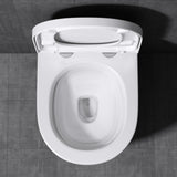 glasvilla Hänge WC Toilette Wand-WC Spülrandlos Weiß aus Keramik Wandmontage mit Absenkautomatik