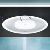 glasvilla Freistehende Badewanne Rechteck Sanitäracryl mit Armatur Standbadewanne