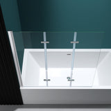 glasvilla Duschwand für Badewanne Badewannenwand Badewannenfaltwand 6mm Sicherheitsglas mit NANO-Versiegelung Badewannenaufsatz Badewannentrennwand Cortona116