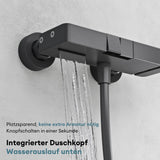 glasvilla Duschsystem mit Regendusche Duschkopf 3 Strahlarten höhenverstellbar Duschbrause mit Unterauslauf aus Aluminium Duschsystem10