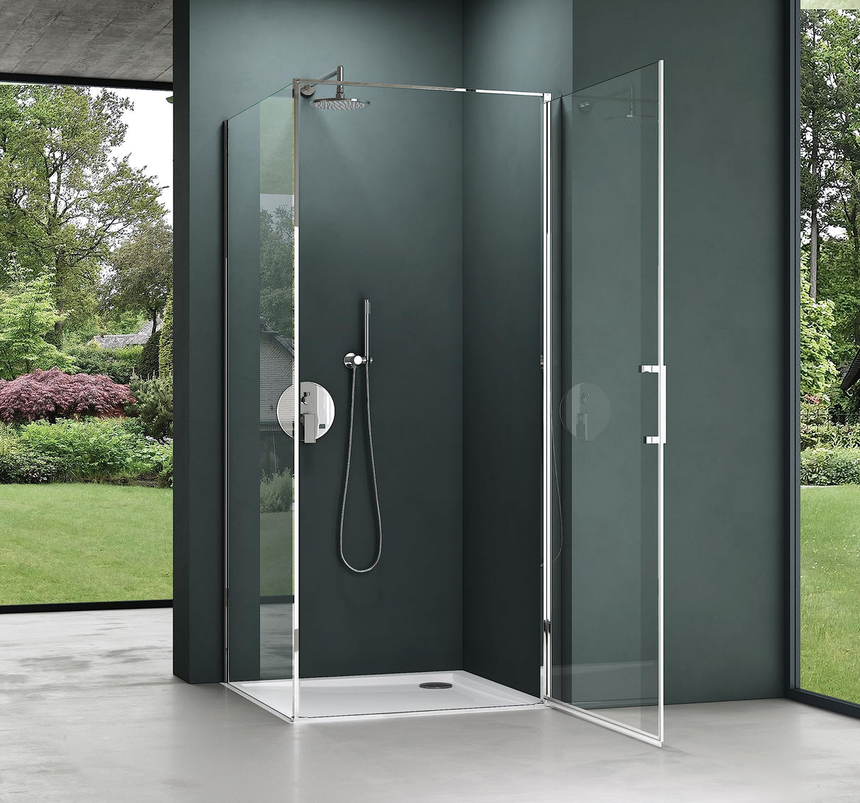 glasvilla Duschkabine Hebe-Senk-Mechanismus 8mm Klarglas ESG-Sicherheitsglas Nano-Beschichtung Rav36-Plus