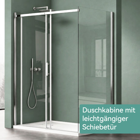 glasvilla Cabine de Douche Paroi de Douche en Verre Sécurit 8mm avec Traitement NANO Douche d’Angle avec Porte Coulissante Ravenna18