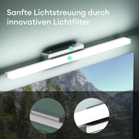 glasvilla Spiegelleuchte LED Badlampe | Spiegellampe, 6000K Badezimmer Lampe | LED Wandleuchte 9W Spiegelstrahl