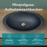 Vasque à poser Glasvilla, vasque, meuble-lavabo, vasque en fonte minérale Col802