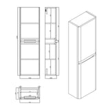 glasvilla Seitenschrank Badezimmerschrank mit 2 Türen und 4 Fächern BxT: 35x20 cm Hochschrank Badregal Allzweckschrank Lucca