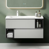 Mueble de baño Glasvilla Gemini con espejo y lavabo de mineral fundido