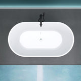 glasvilla Freistehende Badewanne Acryl Oval Acryl-Standbadewanne inkl. Pop Up Ablaufgarnitur Weiß