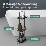 glasvilla Badezimmerregal stehend Badregal Standregal 3-stöckige aus Metall Badezimmerablage schmales Regal 18x12,5x67,3 cm Reglo-02
