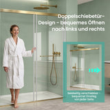 glasvilla Duschtür Nischentür dusche mit Doppelschiebetür Duschakbine Duschabtrennung, 8mm Sicherheitsglas mit Nanobeschichtung, Soft-Close-System Teramo67K