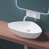 glasvilla Waschbecken Aufsatzwaschbecken Waschschale Aufsatzwaschtisch aus Keramik Aufsatzschale in weiß inkl. Nano-Beschichtung Brüssel215