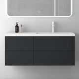 glasvilla Badmöbelset 120cm Waschbeckenunterschrank Waschtisch mit Unterschrank  Soft-Close 4 Schubladen Badezimmermöbel Moment