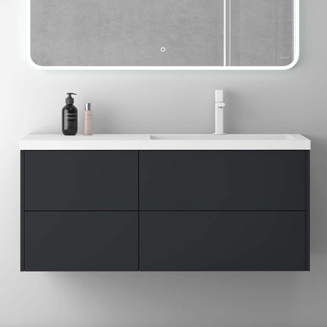 glasvilla Ensemble de Meubles de Salle de Bain 120 cm | Meuble Sous-Vasque avec Meuble Bas à Fermeture Amortie | 4 Tiroirs | Meuble de Salle de Bain Moment