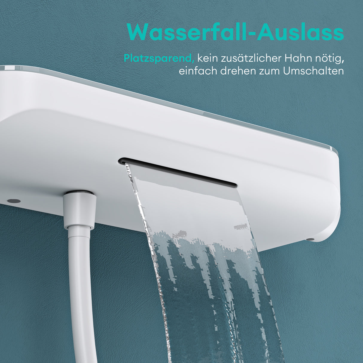 glasvilla Duschsystem mit Thermostat, Duscharmatur Komplettset mit Sicherheitsverriegelung, 3 Strahlarten höhenverstellbar Duschbrause mit Unterauslauf aus Messing  Duschsystem9