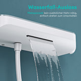 glasvilla Duschsystem mit Thermostat, Duscharmatur Komplettset mit Sicherheitsverriegelung, 3 Strahlarten höhenverstellbar Duschbrause mit Unterauslauf aus Messing  Duschsystem9