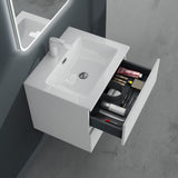 glasvilla Badmöbel-Set Waschtisch mit Unterschrank Mineralguss Waschbecken Waschbeckenunterschrank  2-Schubladen Soft-Close Aqualis