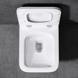 glasvilla Hänge WC Toilette Wand-WC Spülrandlos Weiß aus Keramik Wandmontage mit Absenkautomatik