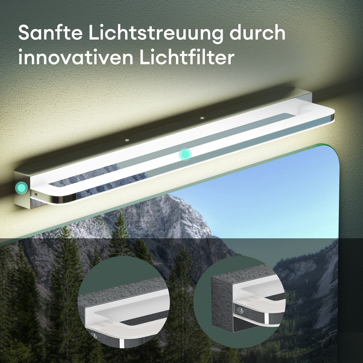 glasvilla Spiegelleuchte  LED Badlampe | Spiegellampe, 4000K Badezimmer Lampe | LED Wandleuchte  SparkLuxe