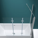 glasvilla Duschwand für Badewanne Badewannenwand Badewannenfaltwand 6mm Sicherheitsglas mit NANO-Versiegelung Badewannenaufsatz Badewannentrennwand Cortona116