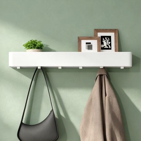glasvilla Duschablage zum Bohren oder Kleben, Duschregal mit Haken, Badablage zur Wandmontage, Badezimmer Organizer Reglo-05