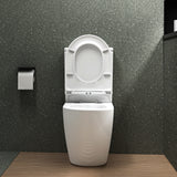 glasvilla Stand WC mit Spülkasten spülrandloses-WC bodenstehende-Toilette aus Keramik, weiß/matt schwarz  36x63x82cm, mit Absenkautomatik, inkl. Spülkasten, Stand179T