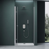 glasvilla Duschtür Nischentür dusche Duschabtrennung Duschkabine mit Drehfalttür ESG-Sicherheitsglas inkl. NANO-Beschichtung in Klarglas und Teilsatiniert Teramo26K+MS