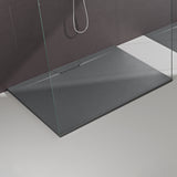 glasvilla Duschwanne Duschtasse für Duschkabine flach Rechteckig Beton-Grau aus hochwertigem Mineralguss Lyra