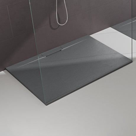 glasvilla Duschwanne Duschtasse für Duschkabine flach Rechteckig Beton-Grau aus hochwertigem Mineralguss Lyra