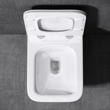 glasvilla Hänge WC Toilette Wand-WC Spülrandlos Weiß aus Keramik Wandmontage mit Absenkautomatik