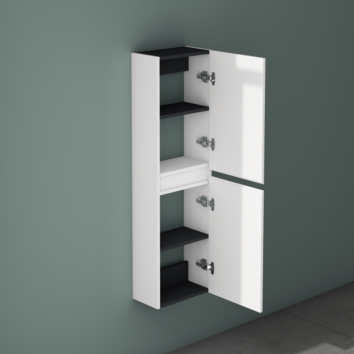 glasvilla Seitenschrank Badezimmerschrank mit 2 Türen und 4 Fächern Badregal Allzweckschrank Badschrank BTH: 35x20x120 cm Verona