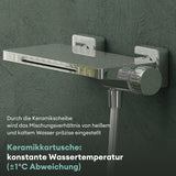 glasvilla Badewannenarmatur mit Handbrause Wasserfall Wannenarmatur Strahlarten Handbrause aus Messing inkl. Brausestange und Brauseschlauch