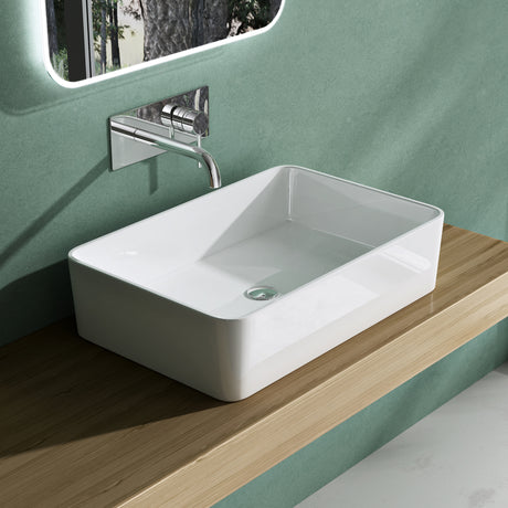 glasvilla Aufsatzwaschbecken Waschtisch aus Mineralguss ohne Armaturenloch Col102