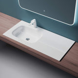 glasvilla Waschbecken Einbauwaschbecken Mineralguss Waschtisch Waschplatz große Ablagefläche rechteckig Col04