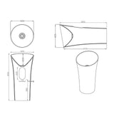 glasvilla Waschbecken Standwaschbecken aus Mineralguss Waschtischsäule Standsäule Colossum33