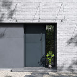 glasvilla Glasvordach Überdachung Transparenter VSG mit SGP Folie Vordach Edelstahl Wandhalterung Regenschutz Eingangsbereich VDG02K