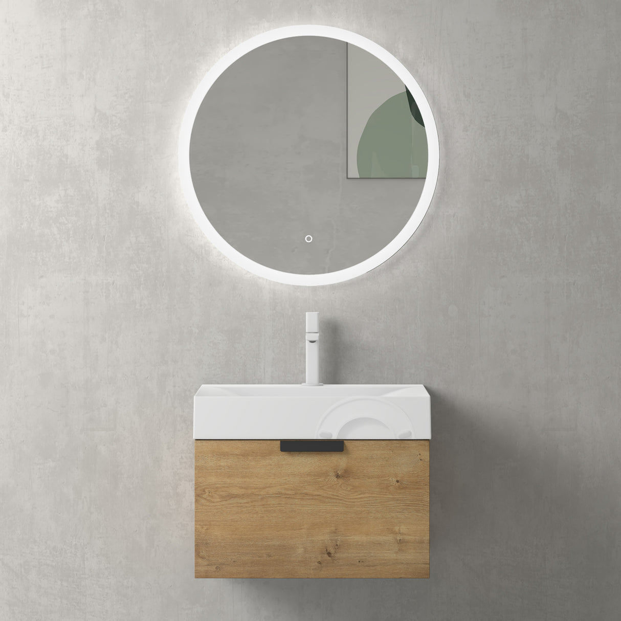 glasvilla Badmöbel-Set mit Soft-Close Schublade Wandmontage inkl. Waschbecken Lonato