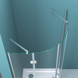 glasvilla Viertelkreis Duschkabine Milchglas Runddusche Duschabtrennung 2 Pendeltüren 6mm ESG-Sicherheitsglas Nano-Beschichtung Ravenna02K+VS