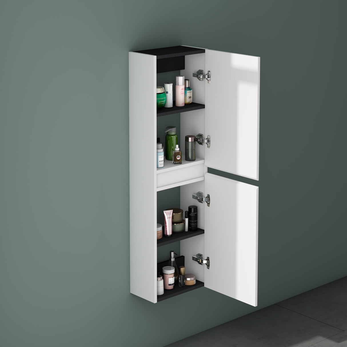 glasvilla Seitenschrank Badezimmerschrank mit 2 Türen und 4 Fächern Badregal Allzweckschrank Badschrank BTH: 35x20x120 cm Verona