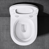 glasvilla Hänge WC Toilette Wand-WC Spülrandlos Weiß aus Keramik Wandmontage mit Absenkautomatik