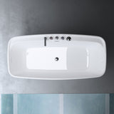 glasvilla Freistehende Badewanne Rechteck Sanitäracryl mit Armatur Standbadewanne