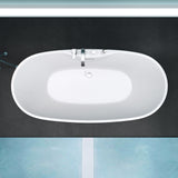 glasvilla Freistehende Badewanne Rechteck Sanitäracryl mit Armatur Standbadewanne