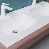 glasvilla Waschbecken Einbauwaschbecken Mineralguss Waschtisch Waschplatz große Ablagefläche rechteckig Col04