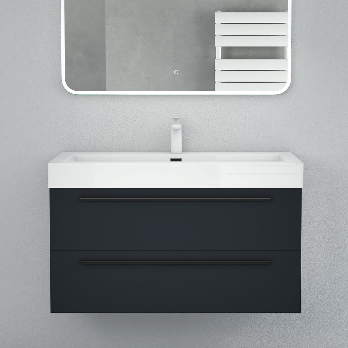 glasvilla Badmöbel-Set Waschbeckenunterschrank Waschtisch mit Unterschrank inkl. Mineralguss-Waschbecken Quadratto