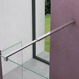 glasvilla Walk-In Duschwand für Dusche Duschabtrennung 10mm Klarglas mit 30cm Nebenteil ESG-Sicherheitsglas mit Nanobeschichtung Runder & Rechteckiger Stabilisator Bremen02K-Plus