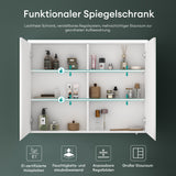 glasvilla Spiegelschrank Bad mit LED Beleuchtung Badezimmerschrank Hängeschrank Badezimmerspiegel Spiegelschrank-03