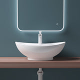 glasvilla Waschbecken Aufsatzwaschbecken,weiß Brüssel302 aus Keramik,mit Nano-Beschichtung