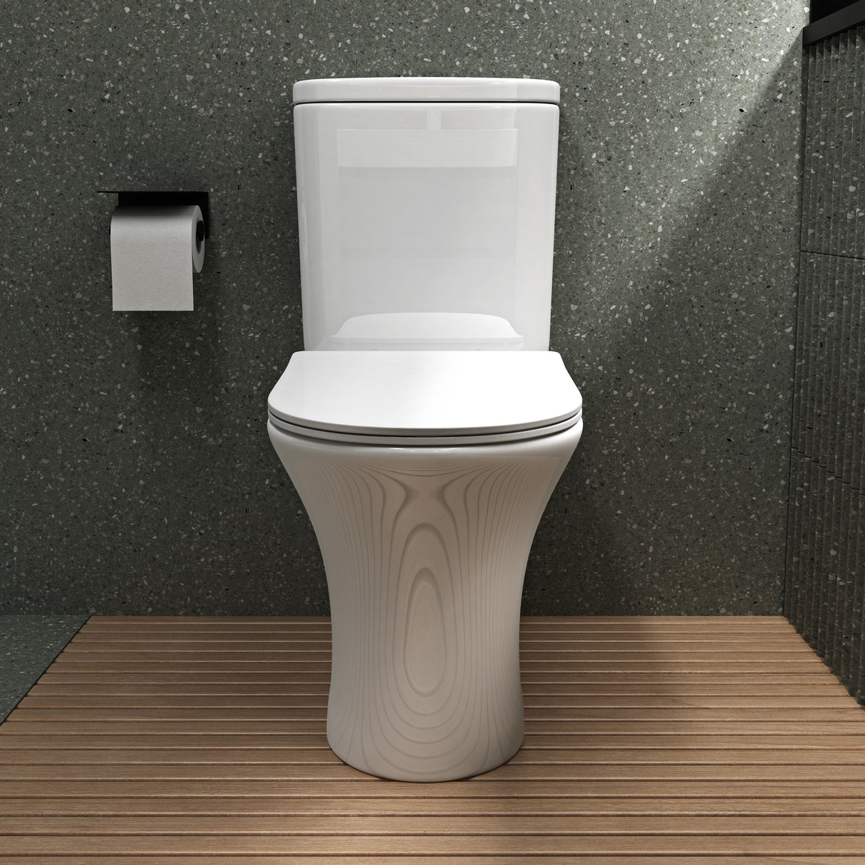 glasvilla Stand-WC Toilette Stand Toilette aus Keramik Spülrandloses WC bodenstehenden Toiletten