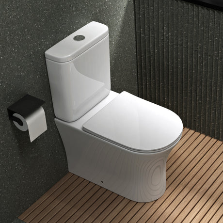 glasvilla Stand-WC Toilette Stand Toilette aus Keramik Spülrandloses WC bodenstehenden Toiletten
