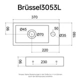 glasvilla Waschbecken Gäste-WC Hängewaschbecken aus Keramik in weiß mit Nano-Beschichtung Brüssel3053
